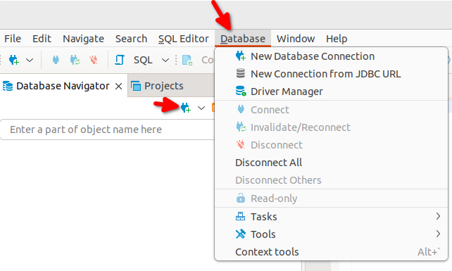Add a new database - Zoomed