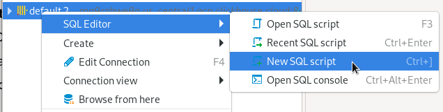 Open the SQL editor - Zoomed