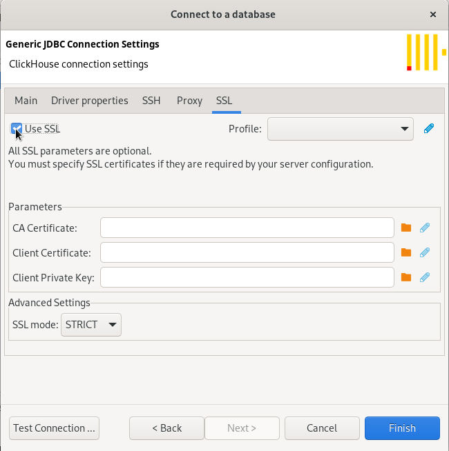 Enable SSL if required - Zoomed